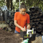 Girl gardening